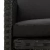  4 db fekete polyrattan kerti szék párnával
