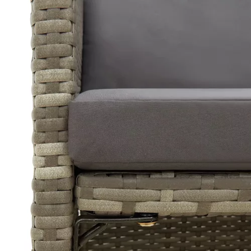  4 db szürke polyrattan kerti szék párnával