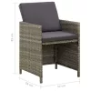  4 db szürke polyrattan kerti szék párnával