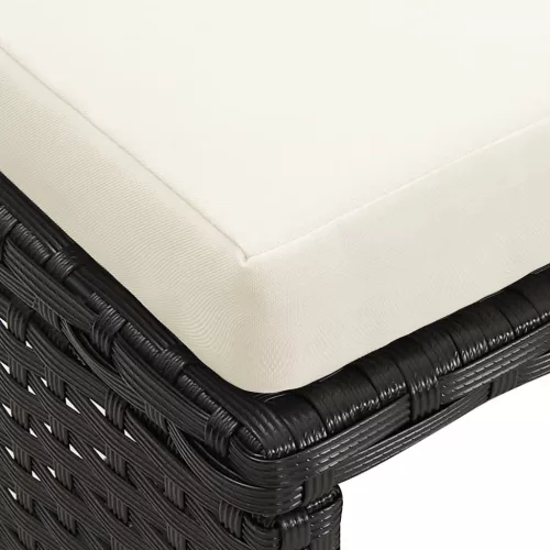  4 db fekete polyrattan kerti ülőke párnákkal