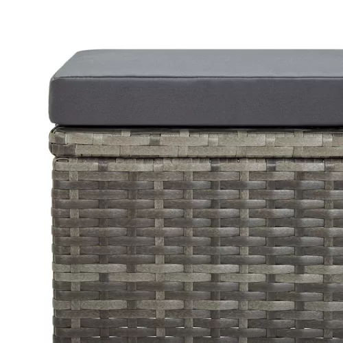  4 db szürke polyrattan kerti ülőke párnákkal
