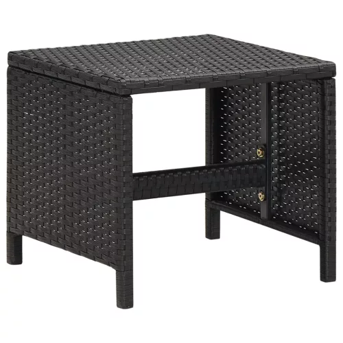  4 részes fekete kerti polyrattan szék- és zsámolyszett
