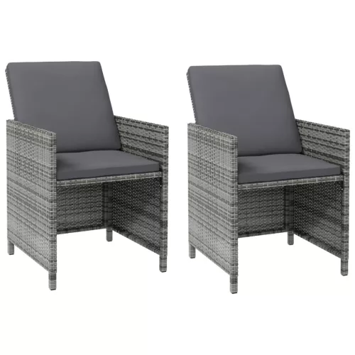  4 részes szürke kerti polyrattan szék- és zsámolyszett