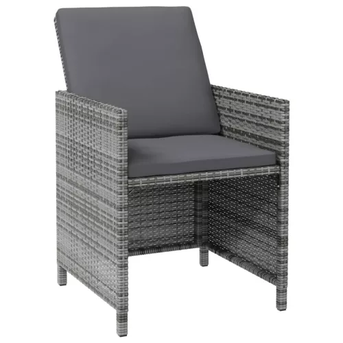  4 részes szürke kerti polyrattan szék- és zsámolyszett