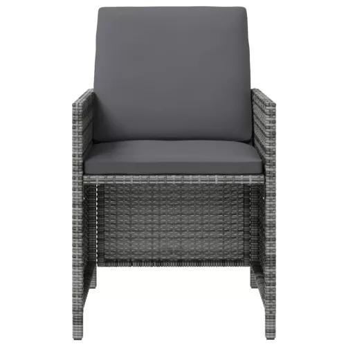  4 részes szürke kerti polyrattan szék- és zsámolyszett