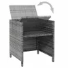  4 részes szürke kerti polyrattan szék- és zsámolyszett