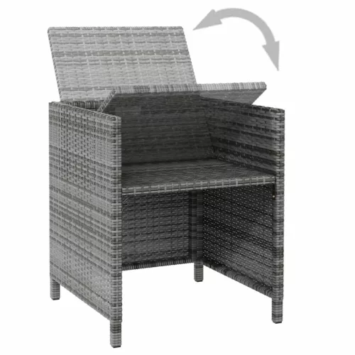  4 részes szürke kerti polyrattan szék- és zsámolyszett
