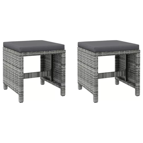 4 részes szürke kerti polyrattan szék- és zsámolyszett