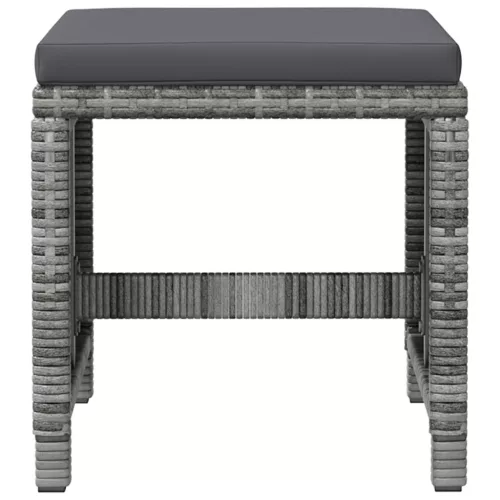  4 részes szürke kerti polyrattan szék- és zsámolyszett