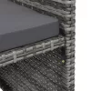  4 részes szürke kerti polyrattan szék- és zsámolyszett