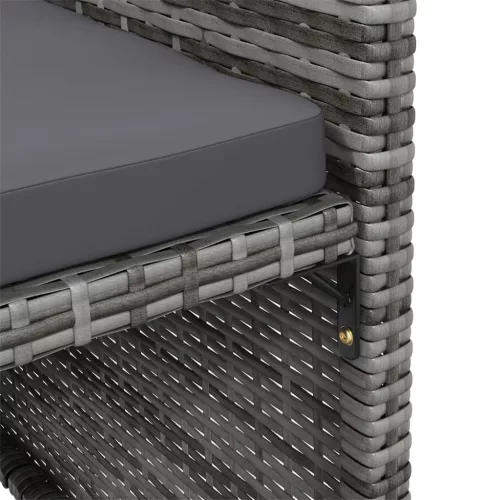  4 részes szürke kerti polyrattan szék- és zsámolyszett