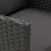  2 db fekete polyrattan kerti szék párnával