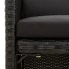  2 db fekete polyrattan kerti szék párnával