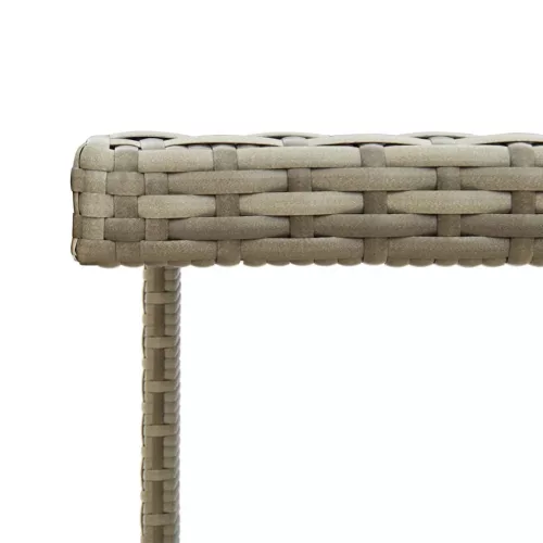  szürke polyrattan és üveg kerti asztal 109 x 107 x 74 cm