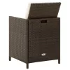  4 db barna polyrattan kerti szék párnával
