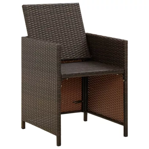  4 db barna polyrattan kerti szék párnával