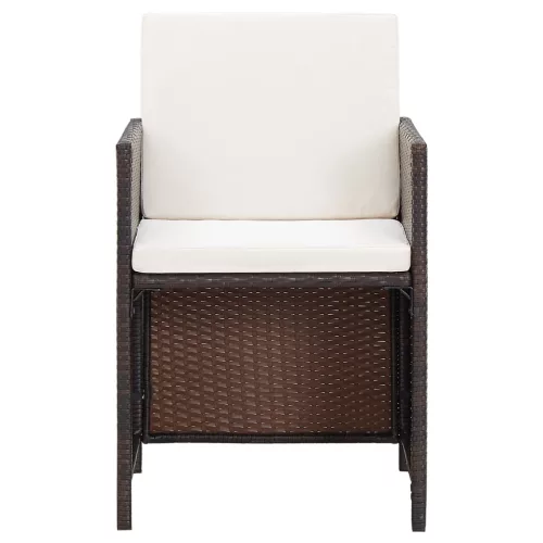  4 részes barna kerti polyrattan szék- és zsámolyszett