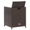  4 részes barna kerti polyrattan szék- és zsámolyszett
