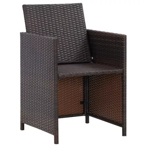  4 részes barna kerti polyrattan szék- és zsámolyszett
