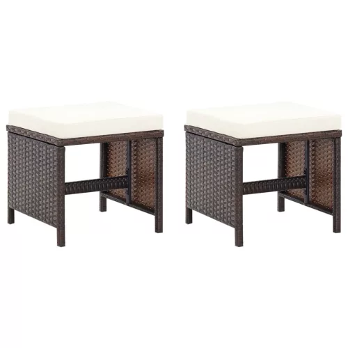  4 részes barna kerti polyrattan szék- és zsámolyszett