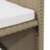  2 db bézs polyrattan kerti szék lábtartókkal