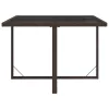  barna polyrattan és üveg kerti asztal 109 x 107 x 74 cm