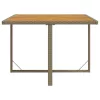  bézs polyrattan és tömör akácfa kerti asztal 109 x 107 x 74 cm