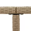  bézs polyrattan és tömör akácfa kerti asztal 109 x 107 x 74 cm