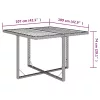 bézs polyrattan és tömör akácfa kerti asztal 109 x 107 x 74 cm