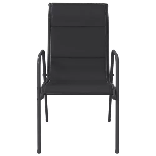  2 db fekete acél és textilén kerti szék