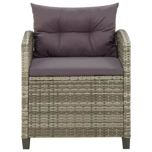  szürke polyrattan kerti szék párnákkal