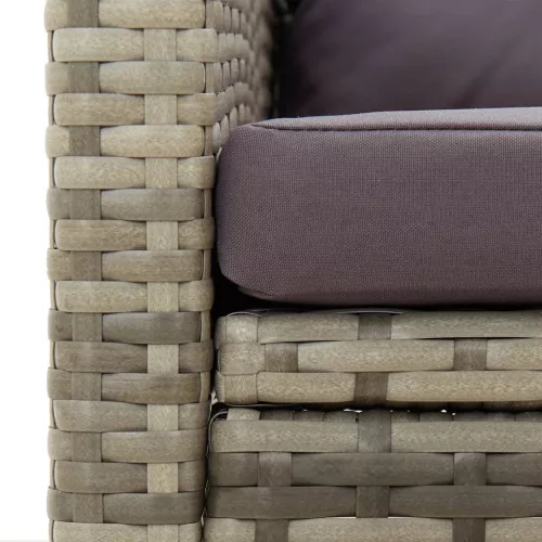  szürke polyrattan kerti szék párnákkal