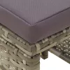  4 db szürke polyrattan kerti ülőke párnákkal