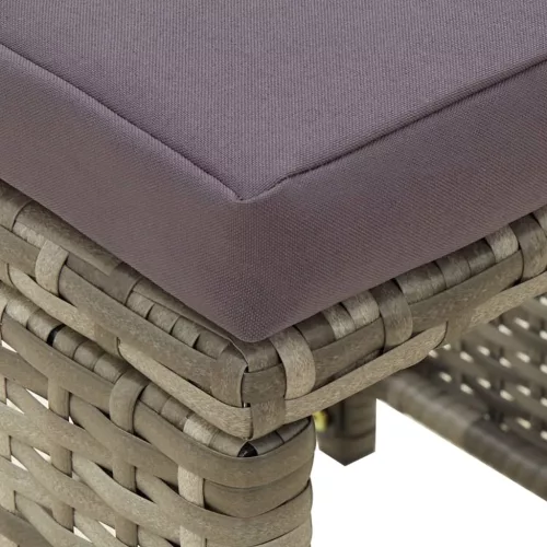  4 db szürke polyrattan kerti ülőke párnákkal