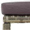  4 db szürke polyrattan kerti ülőke párnákkal