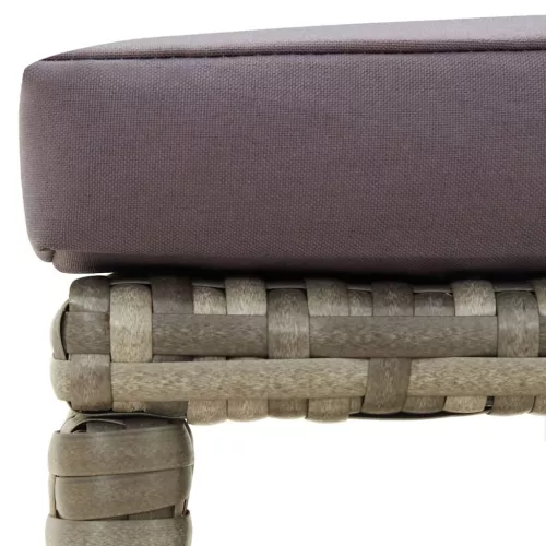  4 db szürke polyrattan kerti ülőke párnákkal