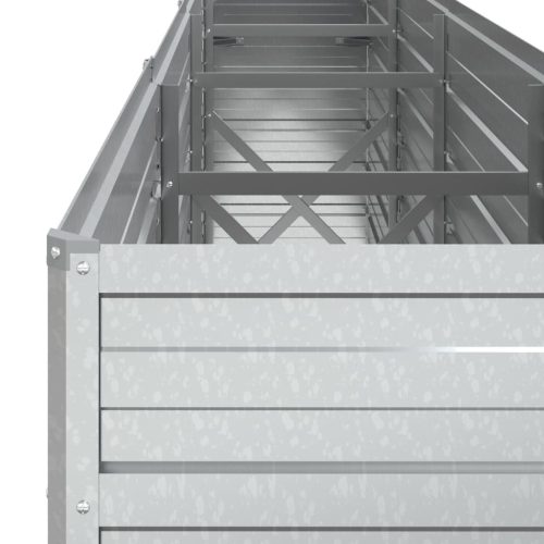  ezüstszínű horganyzott acél kerti magaságyás 320 x 40 x 77 cm