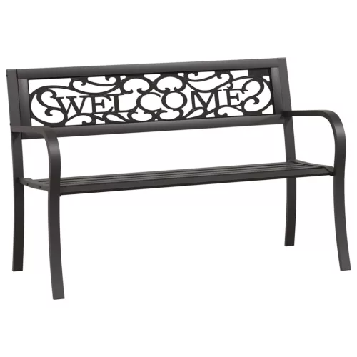  fekete acél kerti pad 125 cm