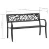  fekete acél kerti pad 125 cm