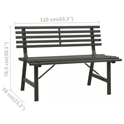  fekete acél kerti pad 110 cm