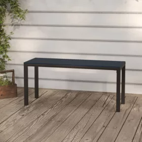  fekete acél és WPC kerti pad 110 cm