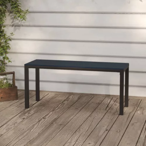  fekete acél és WPC kerti pad 110 cm