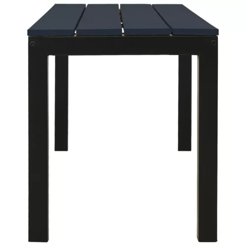  fekete acél és WPC kerti pad 110 cm