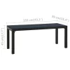 fekete acél és WPC kerti pad 110 cm