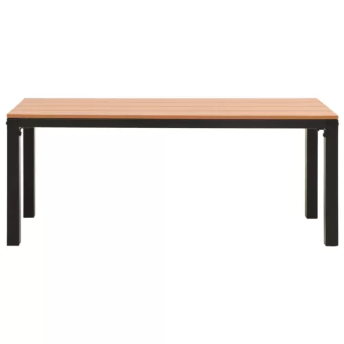  barna és fekete acél és WPC kerti pad 110 cm