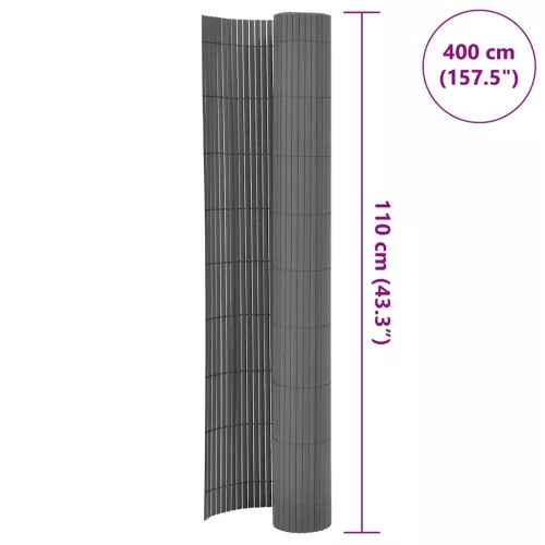  szürke kétoldalas kerti kerítés 110 x 400 cm