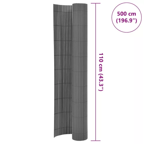  szürke kétoldalas kerti kerítés 110 x 500 cm