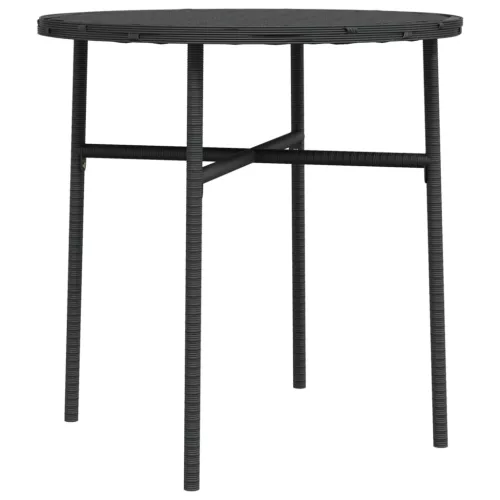  fekete polyrattan teázóasztal 45 cm