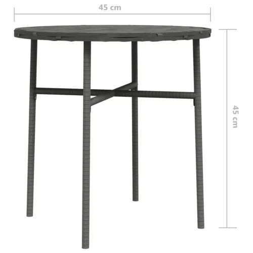  szürke polyrattan teázóasztal 45 cm 