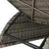  szürke polyrattan napozóágy sötétszürke párnával